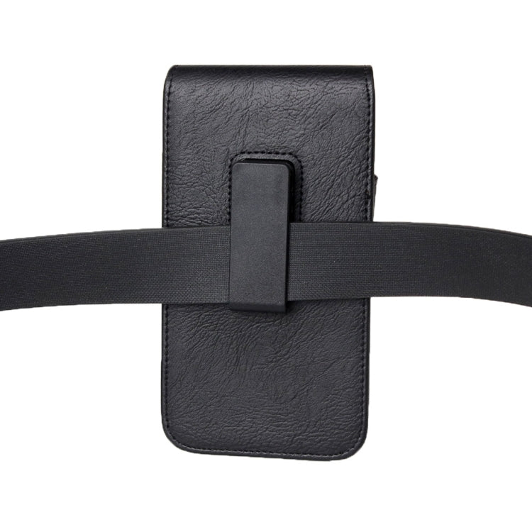 For iPhone 6 Plus & 6s Plus & 6 & 6s Classical Style Elephant Texture Vertical Flip Leather Case Waist Bag with Card Solts & Rrotatable Back Splint, Size: 16 x 8.5 cm(Black)