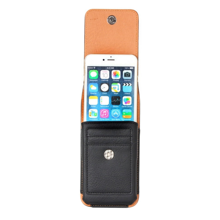 For iPhone 6 Plus & 6s Plus & 6 & 6s Classical Style Elephant Texture Vertical Flip Leather Case Waist Bag with Card Solts & Rrotatable Back Splint, Size: 16 x 8.5 cm(Black)