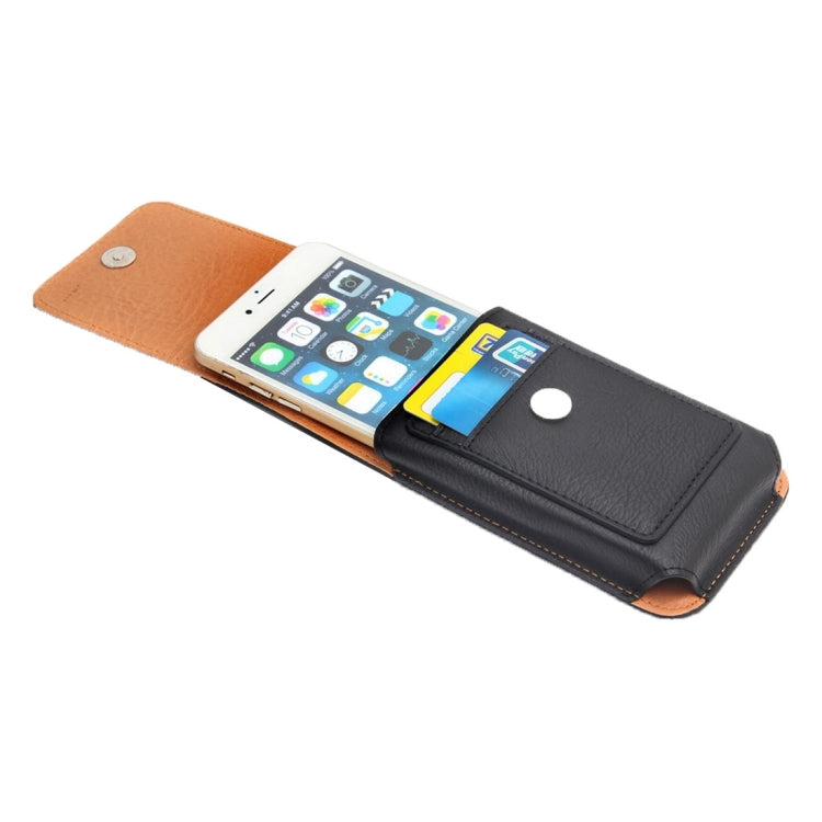 For iPhone 6 Plus & 6s Plus & 6 & 6s Classical Style Elephant Texture Vertical Flip Leather Case Waist Bag with Card Solts & Rrotatable Back Splint, Size: 16 x 8.5 cm(Black)