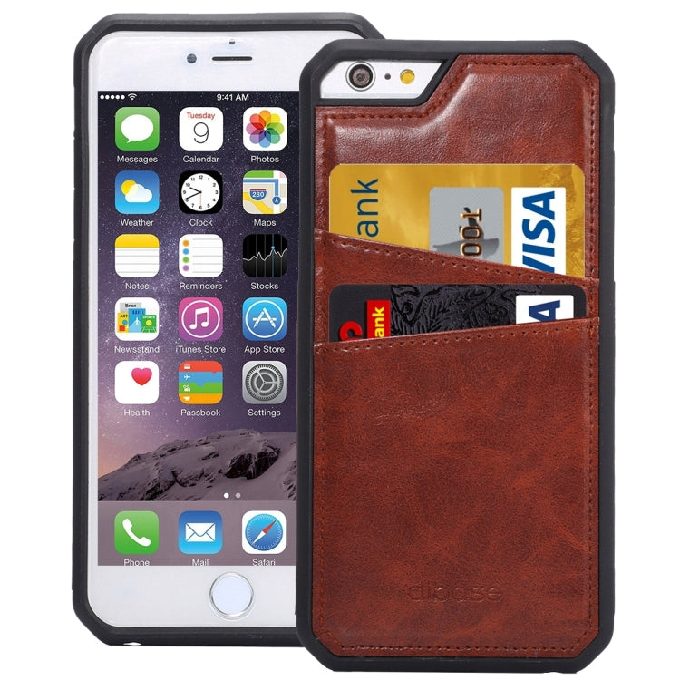 For iPhone 6 Plus & 6s Plus Crazy Horse Texture TPU Protective Case with Card Slot