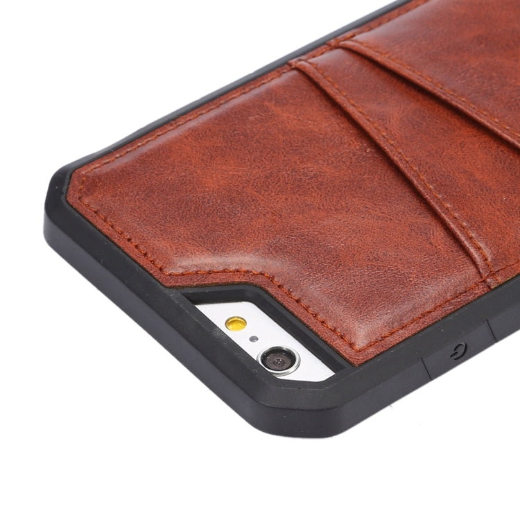 For iPhone 6 Plus & 6s Plus Crazy Horse Texture TPU Protective Case with Card Slot