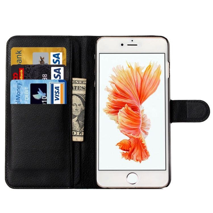 For iPhone 6 Plus & 6s Plus Litchi Texture Horizontal Flip Leather Case with Holder & Card Slots & Wallet