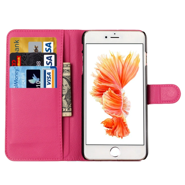 For iPhone 6 Plus & 6s Plus Litchi Texture Horizontal Flip Leather Case with Holder & Card Slots & Wallet