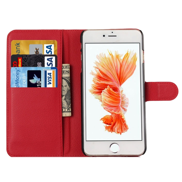 For iPhone 6 Plus & 6s Plus Litchi Texture Horizontal Flip Leather Case with Holder & Card Slots & Wallet
