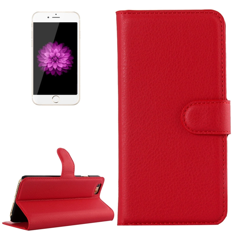 For iPhone 6 Plus & 6s Plus Litchi Texture Horizontal Flip Leather Case with Holder & Card Slots & Wallet