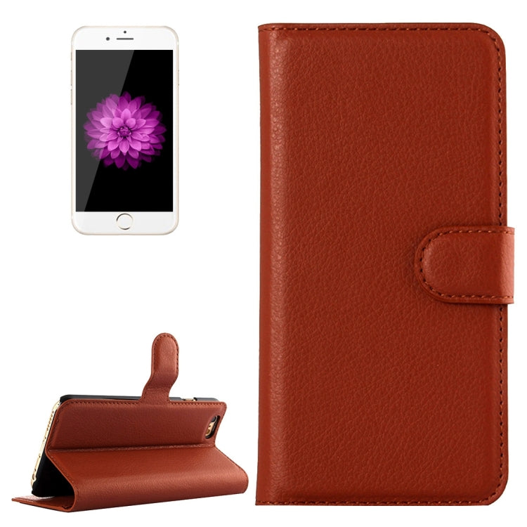 For iPhone 6 Plus & 6s Plus Litchi Texture Horizontal Flip Leather Case with Holder & Card Slots & Wallet