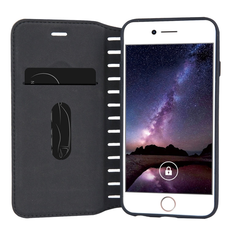 For iPhone 6 Plus & 6s Plus PU Retro Texture with Absorption Horizontal Flip Leather Case with Holder & Card Slots
