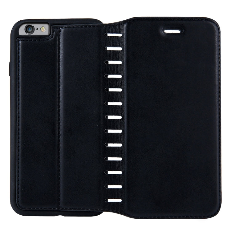 For iPhone 6 Plus & 6s Plus PU Retro Texture with Absorption Horizontal Flip Leather Case with Holder & Card Slots