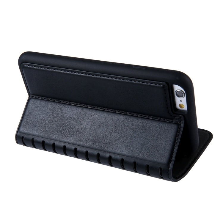 For iPhone 6 Plus & 6s Plus PU Retro Texture with Absorption Horizontal Flip Leather Case with Holder & Card Slots