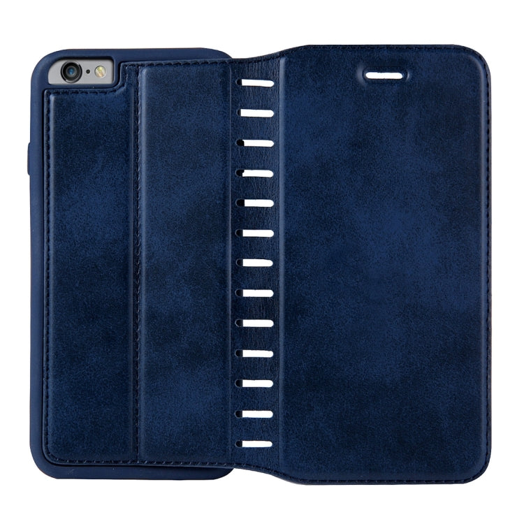 For iPhone 6 Plus & 6s Plus PU Retro Texture with Absorption Horizontal Flip Leather Case with Holder & Card Slots