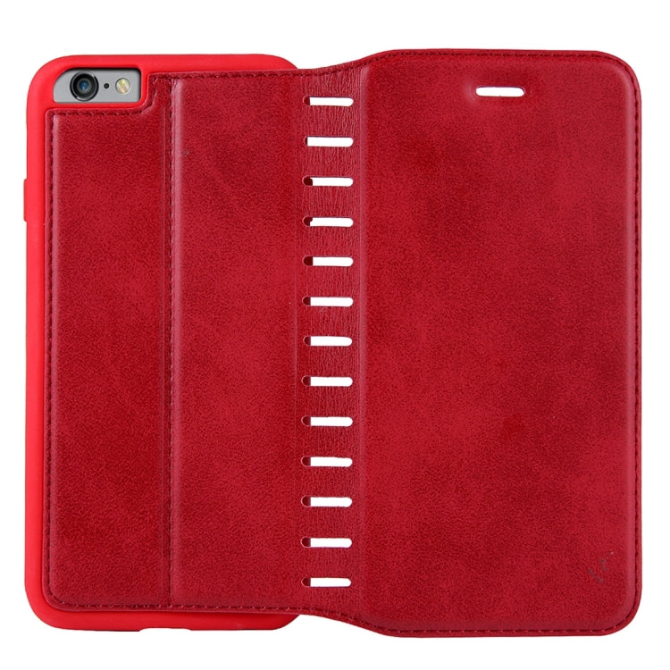 For iPhone 6 Plus & 6s Plus PU Retro Texture with Absorption Horizontal Flip Leather Case with Holder & Card Slots