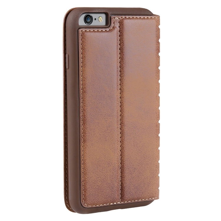 For iPhone 6 Plus & 6s Plus PU Retro Texture with Absorption Horizontal Flip Leather Case with Holder & Card Slots