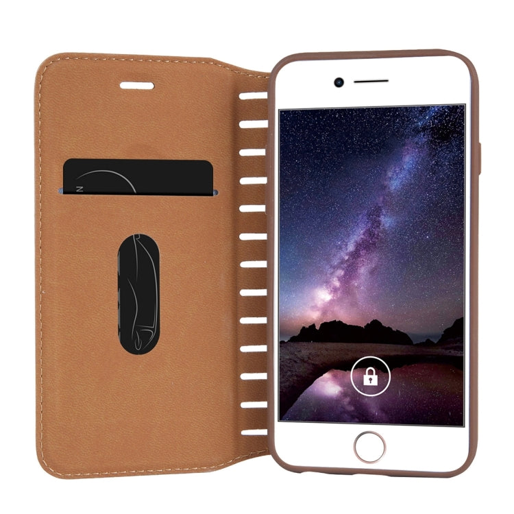 For iPhone 6 Plus & 6s Plus PU Retro Texture with Absorption Horizontal Flip Leather Case with Holder & Card Slots