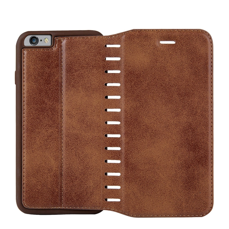 For iPhone 6 Plus & 6s Plus PU Retro Texture with Absorption Horizontal Flip Leather Case with Holder & Card Slots