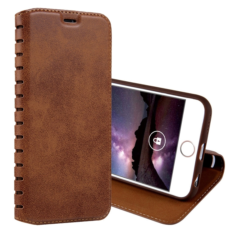 For iPhone 6 Plus & 6s Plus PU Retro Texture with Absorption Horizontal Flip Leather Case with Holder & Card Slots