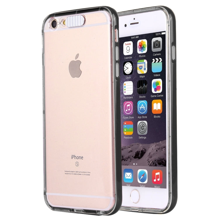 For iPhone 6 Plus & 6s Plus Slide Slice Design Removable Plastic Bumper Flame Transparent TPU Protective Case with Incoming Call LED Flash Blinking