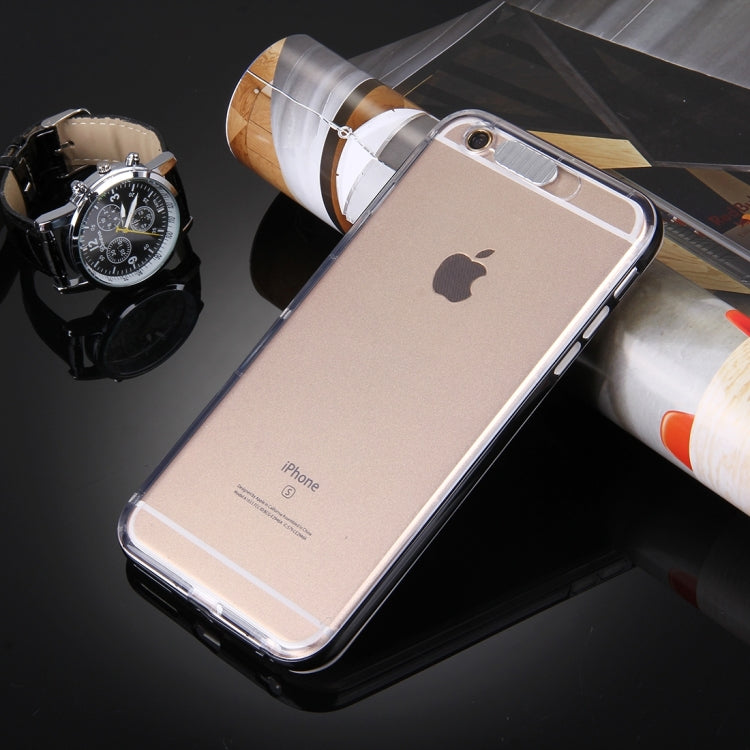 For iPhone 6 Plus & 6s Plus Slide Slice Design Removable Plastic Bumper Flame Transparent TPU Protective Case with Incoming Call LED Flash Blinking