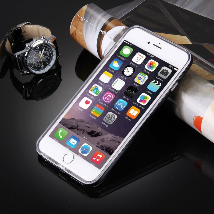 For iPhone 6 Plus & 6s Plus Slide Slice Design Removable Plastic Bumper Flame Transparent TPU Protective Case with Incoming Call LED Flash Blinking