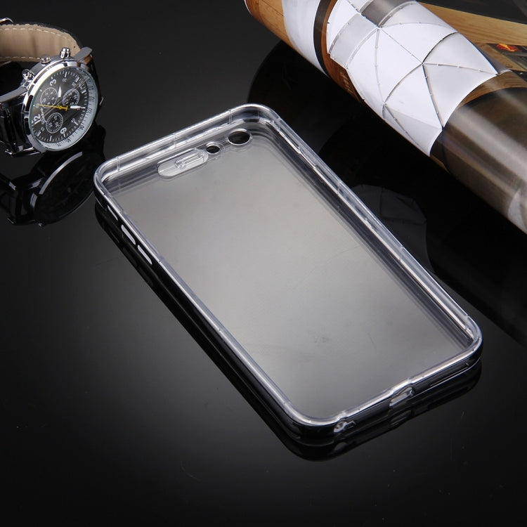 For iPhone 6 Plus & 6s Plus Slide Slice Design Removable Plastic Bumper Flame Transparent TPU Protective Case with Incoming Call LED Flash Blinking
