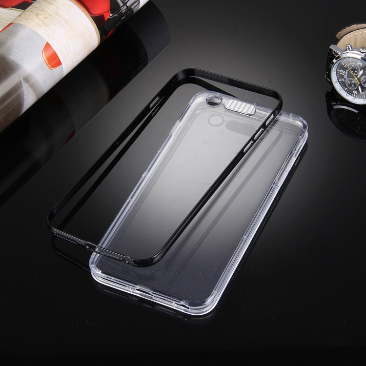 For iPhone 6 Plus & 6s Plus Slide Slice Design Removable Plastic Bumper Flame Transparent TPU Protective Case with Incoming Call LED Flash Blinking