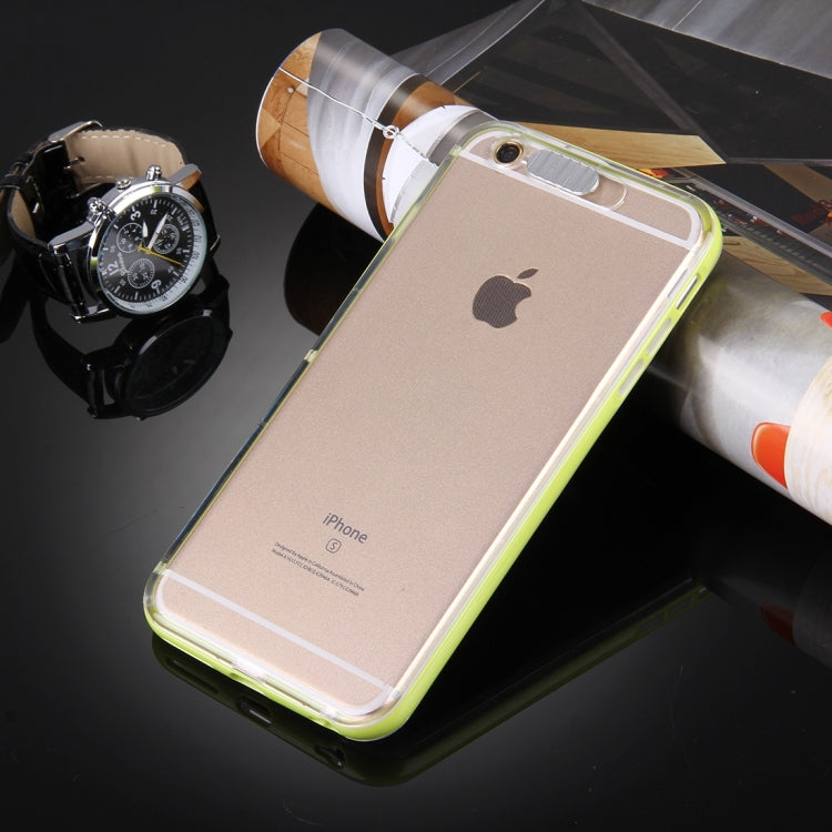 For iPhone 6 Plus & 6s Plus Slide Slice Design Removable Plastic Bumper Flame Transparent TPU Protective Case with Incoming Call LED Flash Blinking