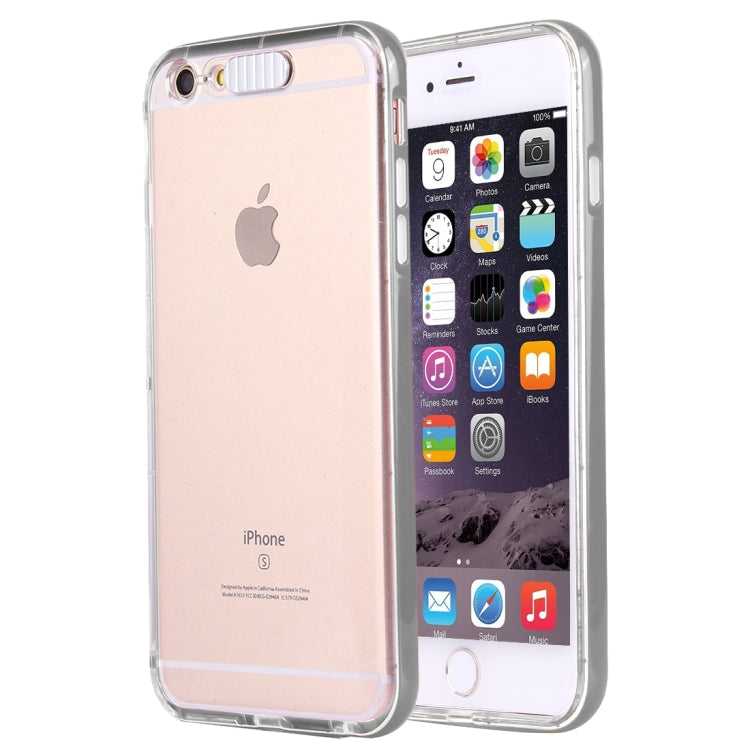 For iPhone 6 Plus & 6s Plus Slide Slice Design Removable Plastic Bumper Flame Transparent TPU Protective Case with Incoming Call LED Flash Blinking