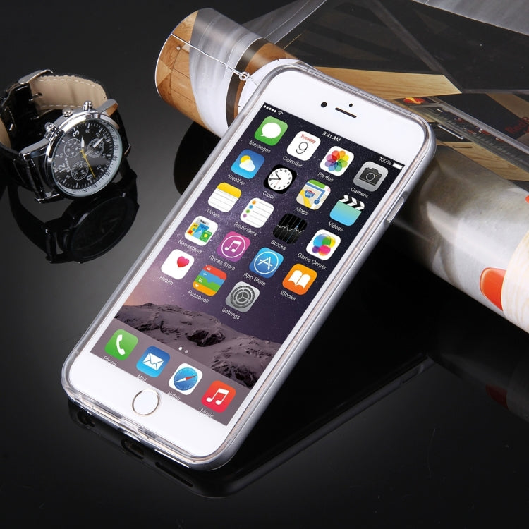 For iPhone 6 Plus & 6s Plus Slide Slice Design Removable Plastic Bumper Flame Transparent TPU Protective Case with Incoming Call LED Flash Blinking