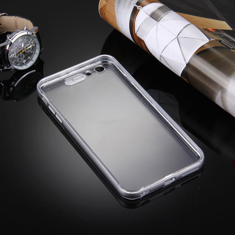 For iPhone 6 Plus & 6s Plus Slide Slice Design Removable Plastic Bumper Flame Transparent TPU Protective Case with Incoming Call LED Flash Blinking