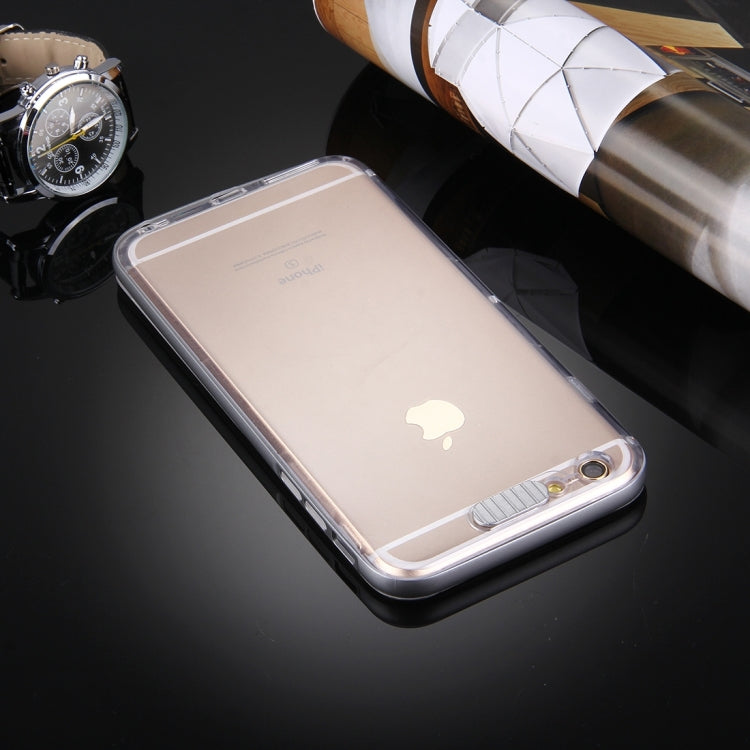 For iPhone 6 Plus & 6s Plus Slide Slice Design Removable Plastic Bumper Flame Transparent TPU Protective Case with Incoming Call LED Flash Blinking