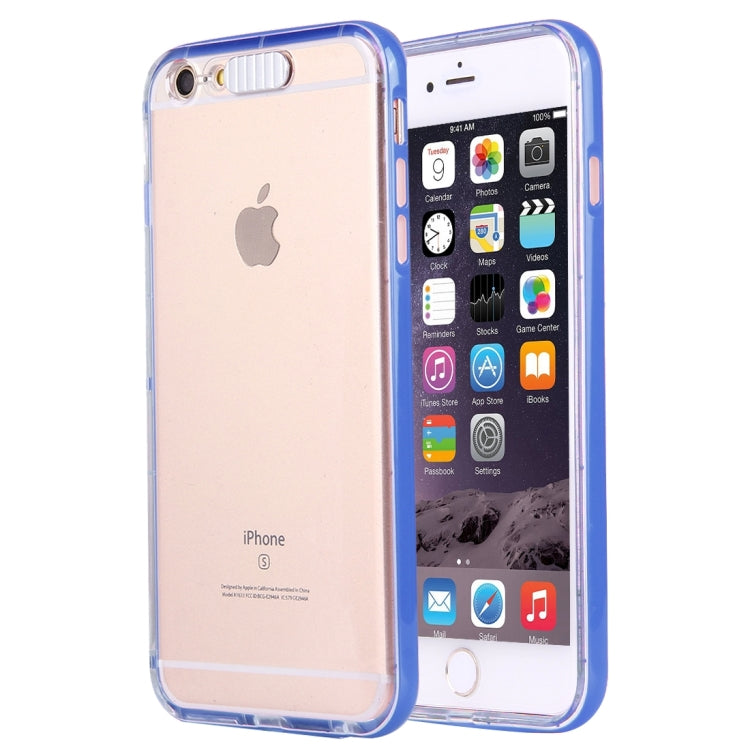 For iPhone 6 Plus & 6s Plus Slide Slice Design Removable Plastic Bumper Flame Transparent TPU Protective Case with Incoming Call LED Flash Blinking