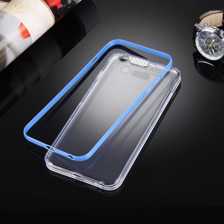 For iPhone 6 Plus & 6s Plus Slide Slice Design Removable Plastic Bumper Flame Transparent TPU Protective Case with Incoming Call LED Flash Blinking