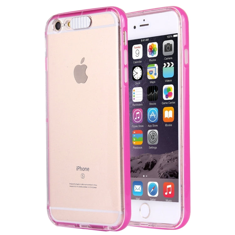 For iPhone 6 Plus & 6s Plus Slide Slice Design Removable Plastic Bumper Flame Transparent TPU Protective Case with Incoming Call LED Flash Blinking