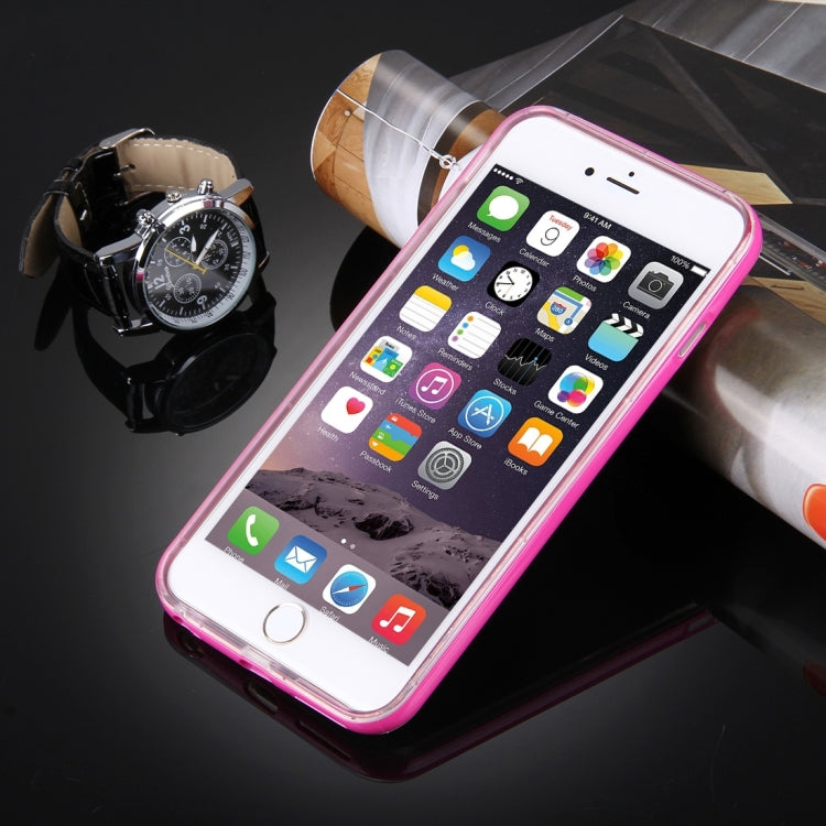 For iPhone 6 Plus & 6s Plus Slide Slice Design Removable Plastic Bumper Flame Transparent TPU Protective Case with Incoming Call LED Flash Blinking