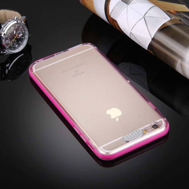 For iPhone 6 Plus & 6s Plus Slide Slice Design Removable Plastic Bumper Flame Transparent TPU Protective Case with Incoming Call LED Flash Blinking