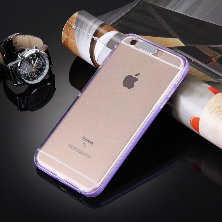 For iPhone 6 Plus & 6s Plus Slide Slice Design Removable Plastic Bumper Flame Transparent TPU Protective Case with Incoming Call LED Flash Blinking