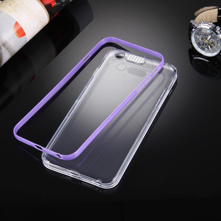 For iPhone 6 Plus & 6s Plus Slide Slice Design Removable Plastic Bumper Flame Transparent TPU Protective Case with Incoming Call LED Flash Blinking