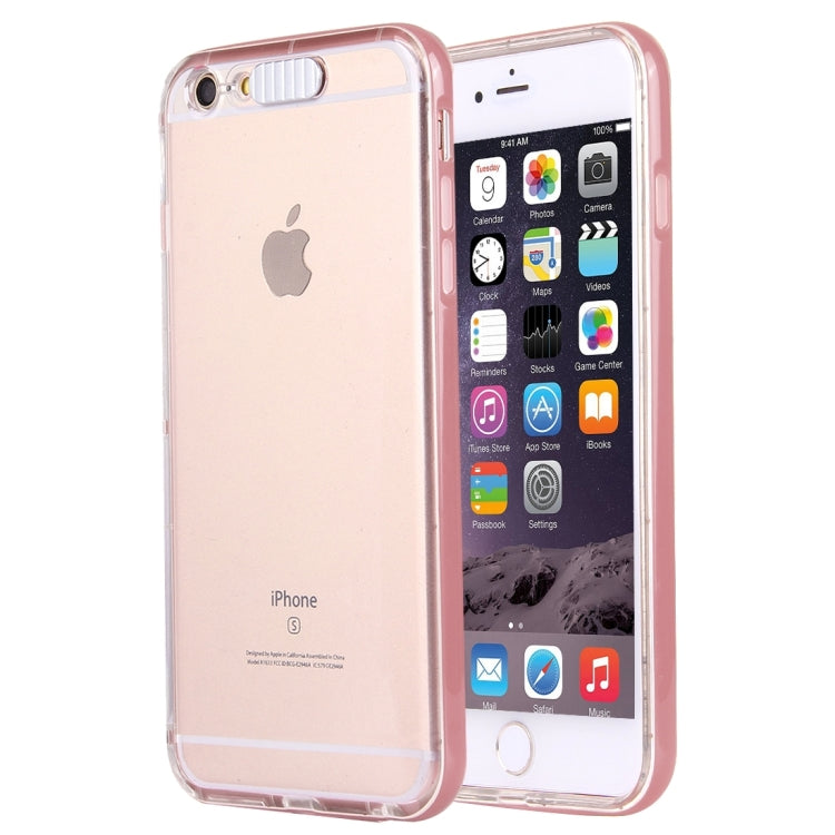 For iPhone 6 Plus & 6s Plus Slide Slice Design Removable Plastic Bumper Flame Transparent TPU Protective Case with Incoming Call LED Flash Blinking