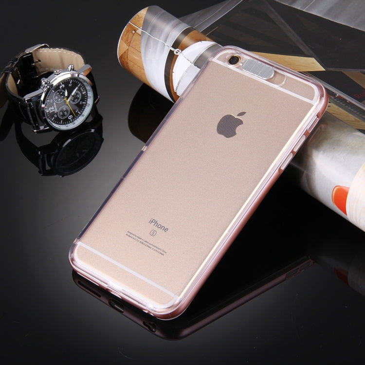 For iPhone 6 Plus & 6s Plus Slide Slice Design Removable Plastic Bumper Flame Transparent TPU Protective Case with Incoming Call LED Flash Blinking