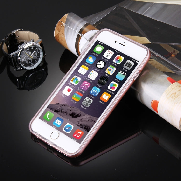 For iPhone 6 Plus & 6s Plus Slide Slice Design Removable Plastic Bumper Flame Transparent TPU Protective Case with Incoming Call LED Flash Blinking
