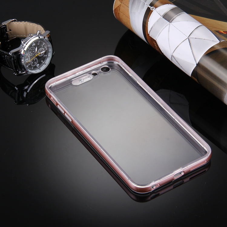 For iPhone 6 Plus & 6s Plus Slide Slice Design Removable Plastic Bumper Flame Transparent TPU Protective Case with Incoming Call LED Flash Blinking