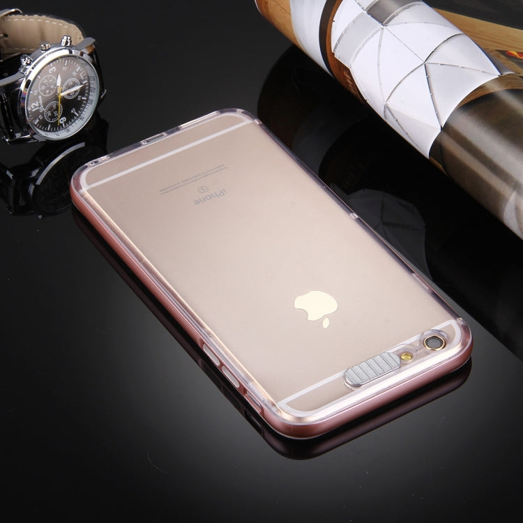 For iPhone 6 Plus & 6s Plus Slide Slice Design Removable Plastic Bumper Flame Transparent TPU Protective Case with Incoming Call LED Flash Blinking