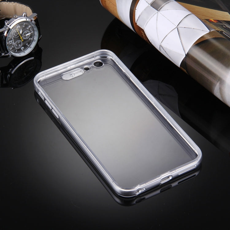 For iPhone 6 Plus & 6s Plus Slide Slice Design Removable Plastic Bumper Flame Transparent TPU Protective Case with Incoming Call LED Flash Blinking