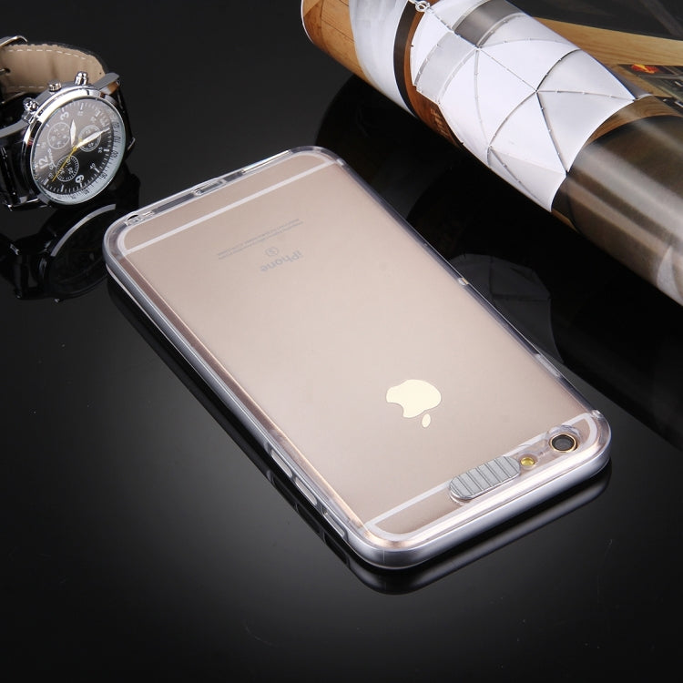 For iPhone 6 Plus & 6s Plus Slide Slice Design Removable Plastic Bumper Flame Transparent TPU Protective Case with Incoming Call LED Flash Blinking