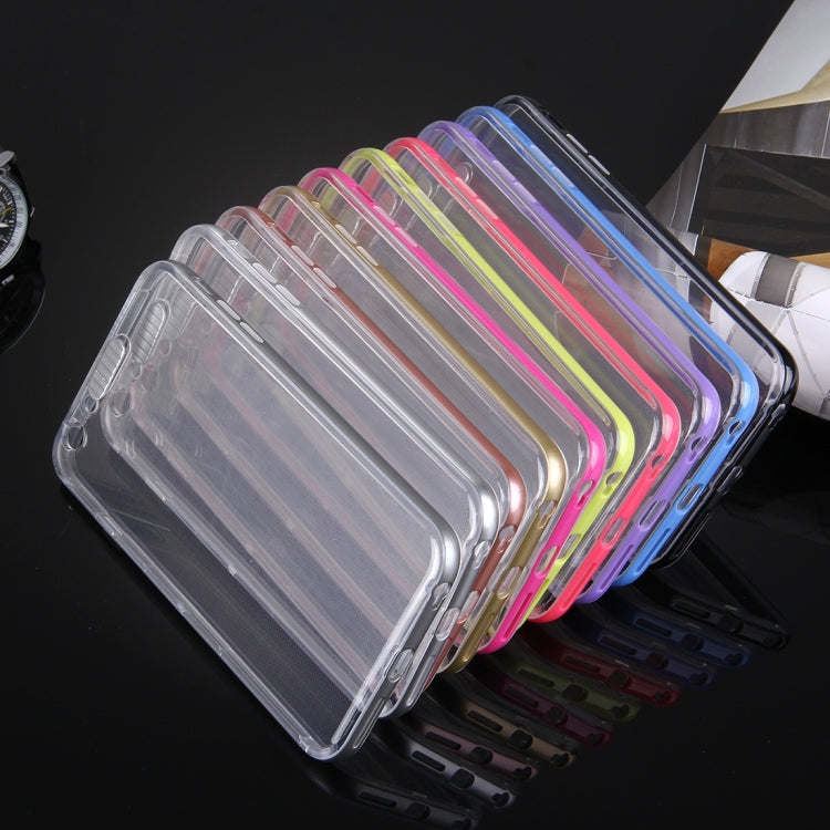 For iPhone 6 Plus & 6s Plus Slide Slice Design Removable Plastic Bumper Flame Transparent TPU Protective Case with Incoming Call LED Flash Blinking