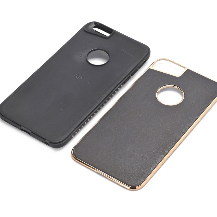 For iPhone 6 Plus & 6s Plus Crazy Horse Texture Electroplating Back Cover