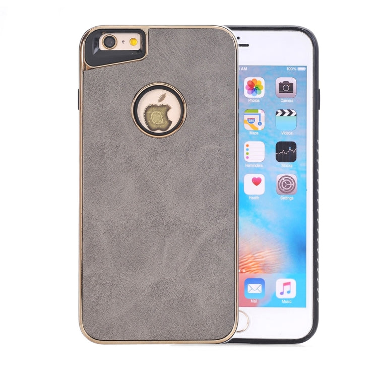 For iPhone 6 Plus & 6s Plus Crazy Horse Texture Electroplating Back Cover