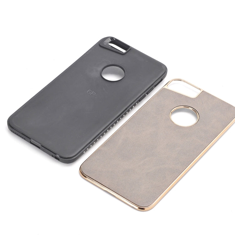 For iPhone 6 Plus & 6s Plus Crazy Horse Texture Electroplating Back Cover