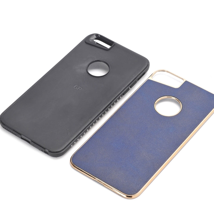 For iPhone 6 Plus & 6s Plus Crazy Horse Texture Electroplating Back Cover