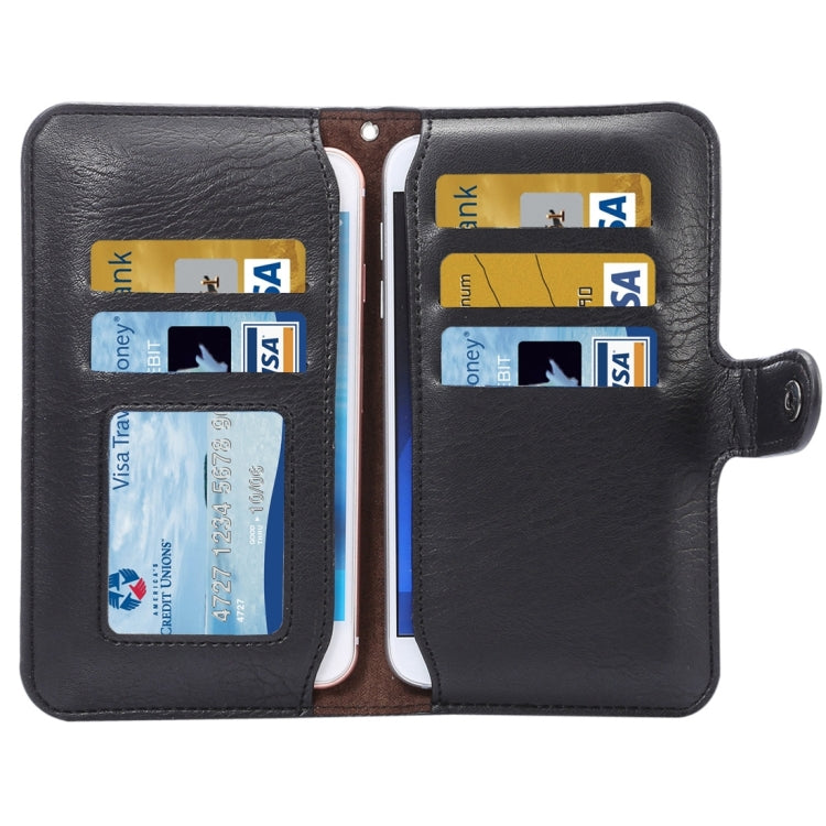 6.3 inch Universal Elephant Skin Texture Carry Case with Wallet & Card Slots for iPhone 6 Plus & 6s Plus, Galaxy Note 8 / Note 5, etc.