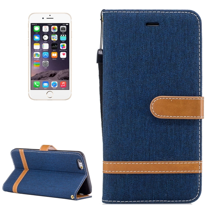 For iPhone 6 Plus & 6s Plus Denim Texture Leather Case with Holder & Card Slots & Wallet & Lanyard